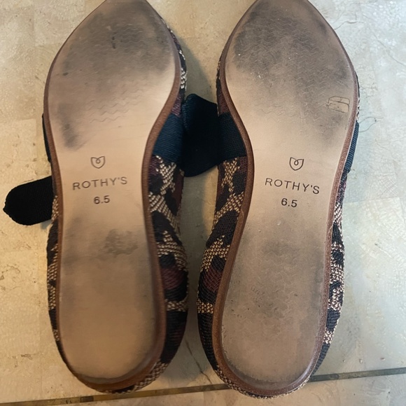 Rothy’s Wildcat Mary Jane Leopard Pointed Toe Flats Academia Bow, Size US 6.5 - Picture 8 of 8